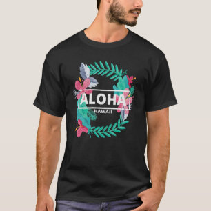 Aloha Hawaii Hibiscus Flowers Aesthetic Design T-Shirt