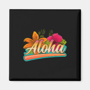 Aloha Hawaii Holiday Surfing Beach Tropical Hibisc Magnet