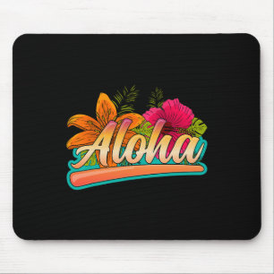 Aloha Hawaii Holiday Surfing Beach Tropical Hibisc Mouse Pad