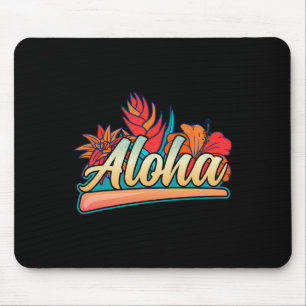 Aloha Hawaii Holiday Surfing Beach Tropical Hibisc Mouse Pad