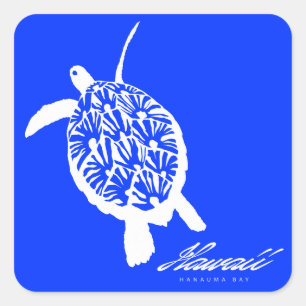 Aloha Hawaii Honu Turtle Square Sticker