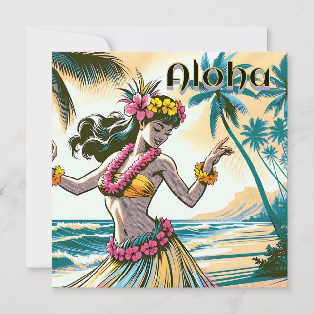 Aloha | Hawaii Hula Dancer on the Beach (Front)