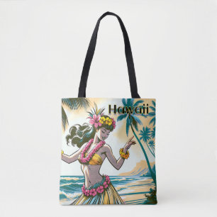 Aloha   Hawaii Hula Dancer on the Beach Tote Bag