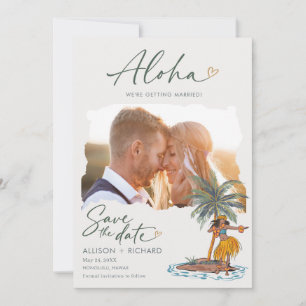 Aloha Hawaii Hula Dancer Wedding Photo Save The Date