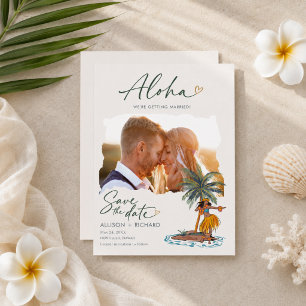 Aloha Hawaii Hula Dancer Wedding Photo Save The Date