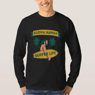 Aloha Hawaii Island Palm Beach Surfboard Surf T-Shirt