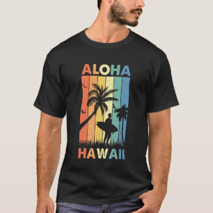 Aloha Hawaii Island Palm Beach Surfboard Vintage d T-Shirt