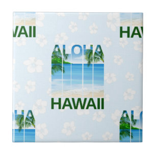 Aloha Hawaii Island Summer Beach Ceramic Tile