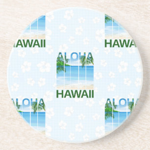 Aloha Hawaii Island Summer Beach Coaster
