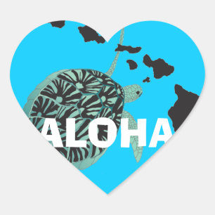 Aloha Hawaii Islands Heart Sticker