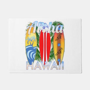 Aloha Hawaii Islands Surfing Doormat