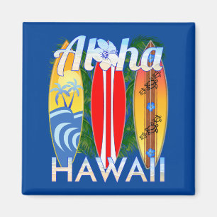 Aloha Hawaii Islands Surfing Magnet