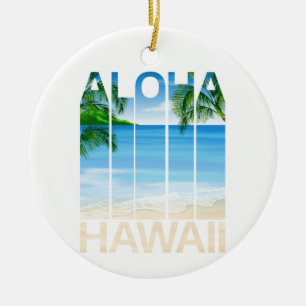 Aloha Hawaii Islands Tropical Beach Ceramic Ornament