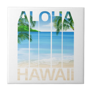 Aloha Hawaii Islands Tropical Beach Ceramic Tile