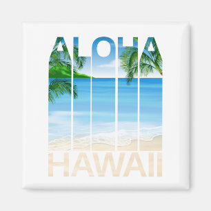 Aloha Hawaii Islands Tropical Beach Magnet