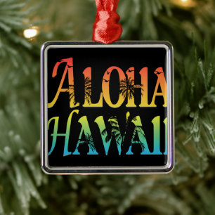 Aloha Hawaii Metal Ornament