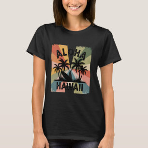 Aloha Hawaii Palm Beach Surfboard Surf Retro Men W T-Shirt
