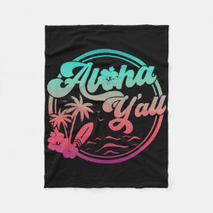 Aloha Hawaii Palm Tree Tropical Hawaiian Island Be Fleece Blanket