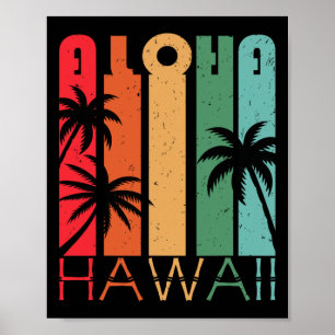 Aloha Hawaii Palm Tree Tropical Hawaiian Island Lo Poster