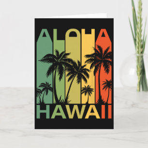 Aloha Hawaii Palm Tree Tropical Hawaiian Island Re Card