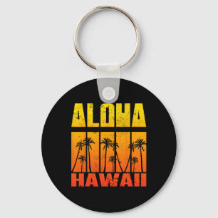Aloha Hawaii Palm Tree Tropical Hawaiian Island Re Key Ring