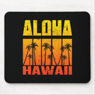 Aloha Hawaii Palm Tree Tropical Hawaiian Island Re Mouse Pad