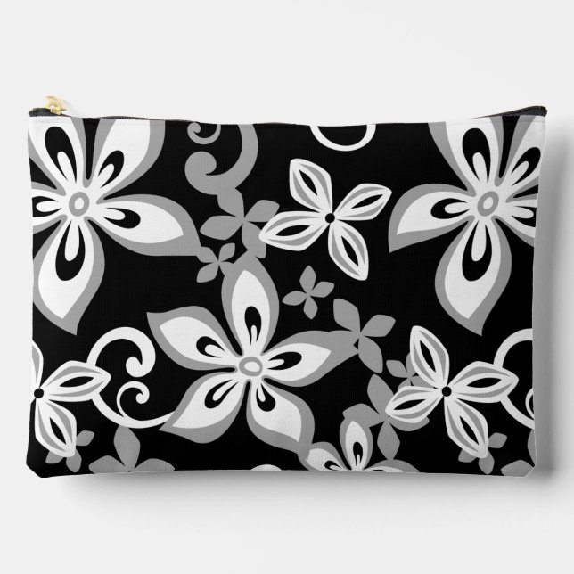 ALOHA HAWAII PATTERN IN BLACK/GRAY ACCESSORY POUCH (Front)