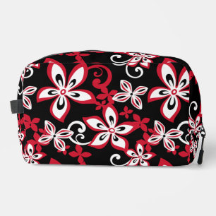 ALOHA HAWAII PATTERN IN BLACK/RED DOPP KIT