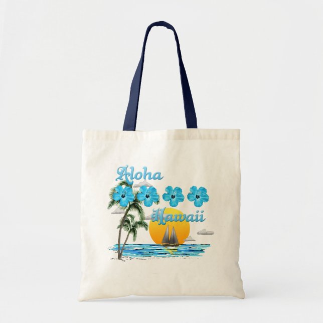 Aloha Hawaii Sailing Sunset Tote Bag (Front)