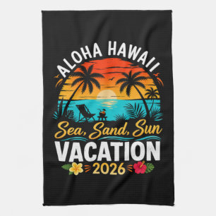 Aloha Hawaii Sea Sand Sun 2026 Tea Towel