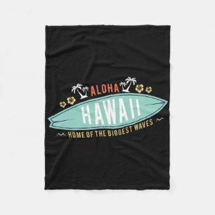 Aloha Hawaii Shirt Surfing Boys Gift Surfboard Haw Fleece Blanket