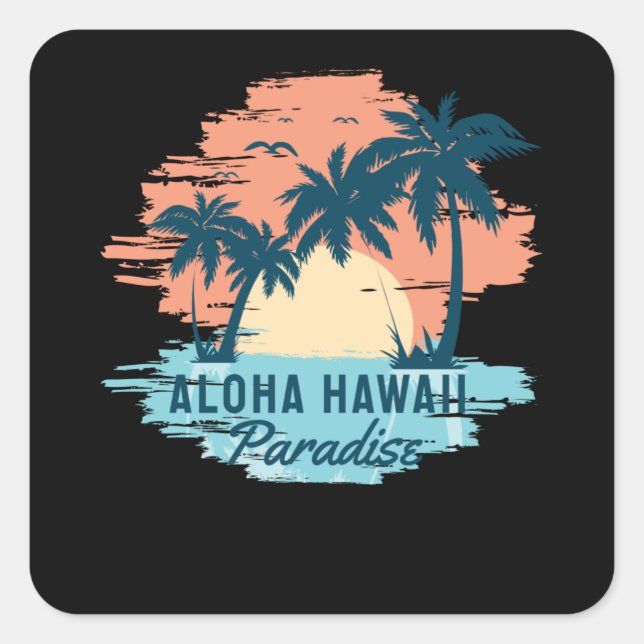 Aloha Hawaii Square Sticker (Front)
