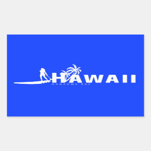 Aloha Hawaii Stand Up Paddling Rectangular Sticker
