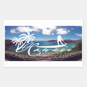 Aloha Hawaii Stand Up Paddling Rectangular Sticker