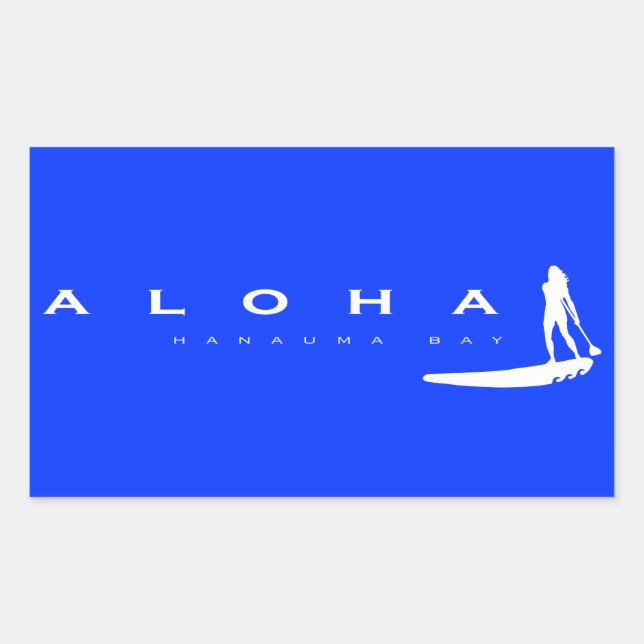 Aloha Hawaii Stand Up Paddling Rectangular Sticker (Front)