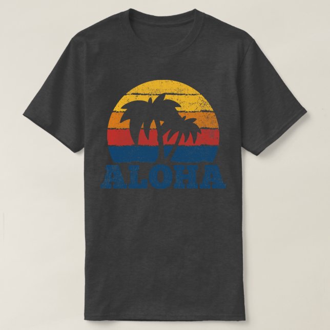 Aloha Hawaii Summer Vintage T-Shirt (Design Front)