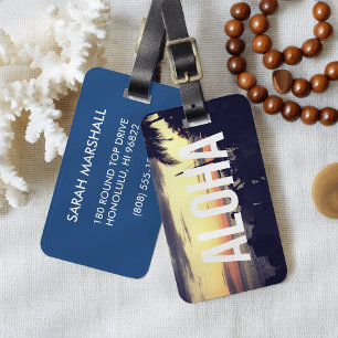 Aloha Hawaii Sunset Luggage Tag