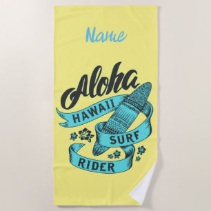 Aloha Hawaii Surf Rider Thunder_Cove Beach Towel