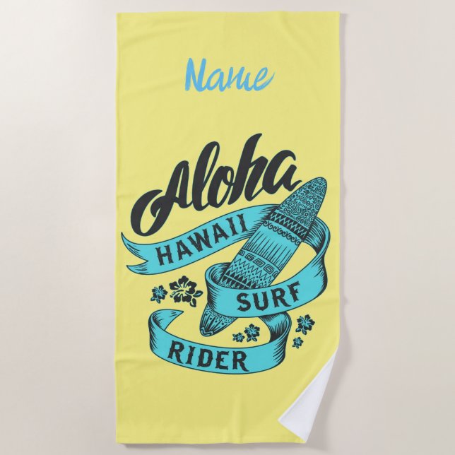 Aloha Hawaii Surf Rider Thunder_Cove Beach Towel (Front)