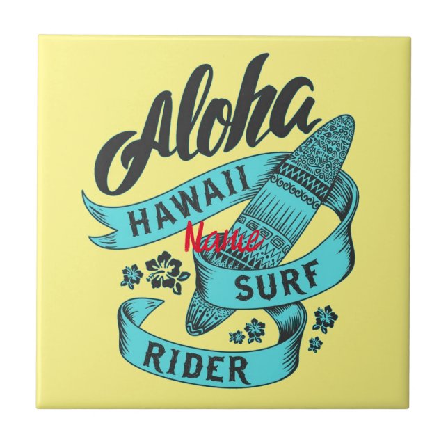Aloha Hawaii Surf Rider Thunder_Cove Ceramic Tile (Front)