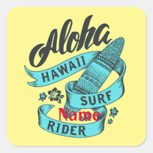 Aloha Hawaii Surf Rider Thunder_Cove  Square Sticker
