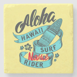 Aloha Hawaii Surf Rider Thunder_Cove Stone Coaster