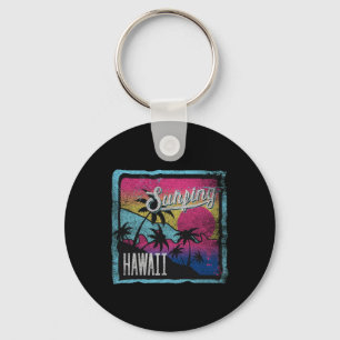 Aloha Hawaii Surf Surfing Luau Hawaiian Vacation C Key Ring