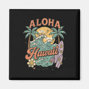 Aloha Hawaii Surfing Design Tropical Summer Magnet