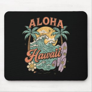 Aloha Hawaii Surfing Design Tropical Summer Mouse Pad