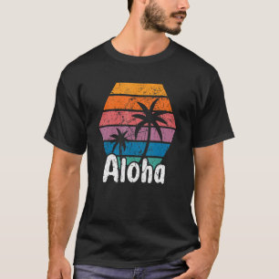 Aloha Hawaii Surfing Retro Sunset 21 T-Shirt