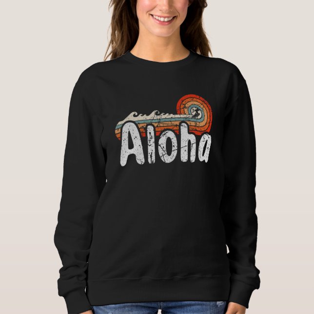 Aloha Hawaii Surfing Retro Sunset 38 Sweatshirt (Front)