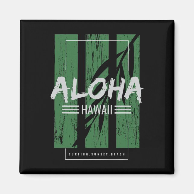 Aloha Hawaii Surfing Sunset Beach  Magnet (Front)