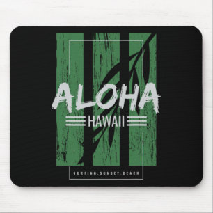 Aloha Hawaii Surfing Sunset Beach Mouse Pad