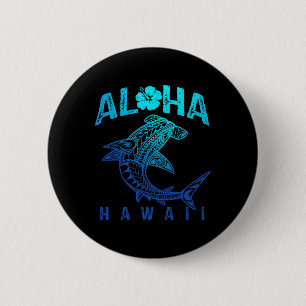 Aloha Hawaii Tril Shark Polynesian Hawaiian Beach 6 Cm Round Badge